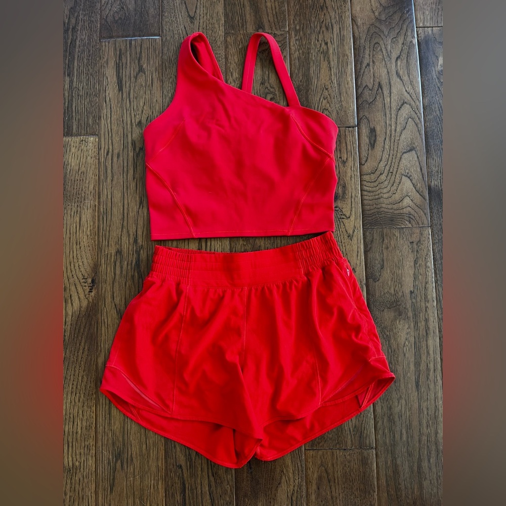 Lululemon Matching Set in Hot Heat Red, Size 8